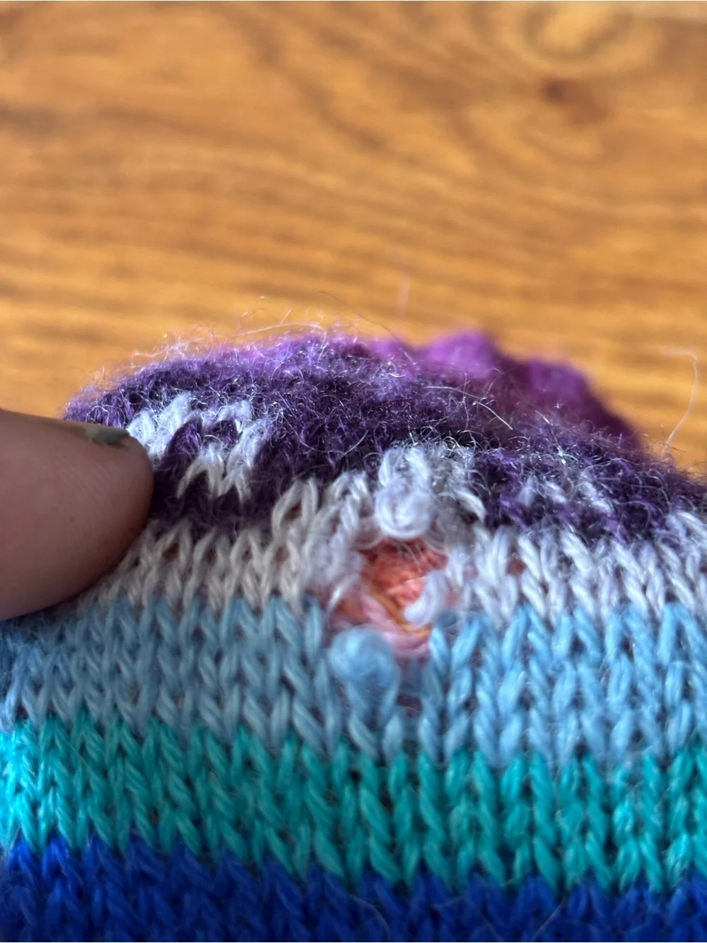 Alpaca wool Colorful Striped Knit Kids Mittens with Connecting Cord